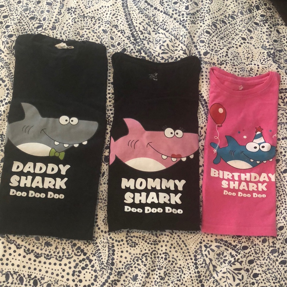 Family matching baby shark birthday shirts